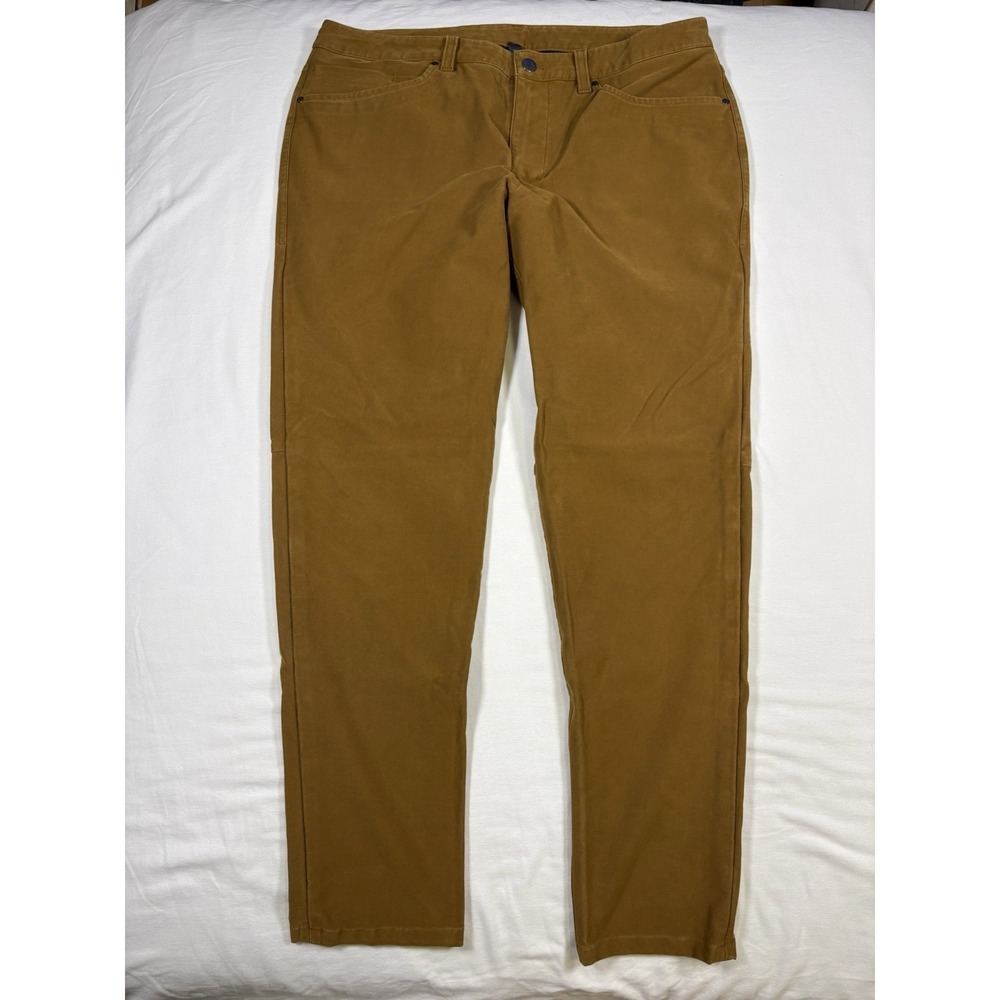 Lululemon ABC Slim Fit 5 Pocket Pant 34x30 Utilitech Canvas Brown Camel Mens